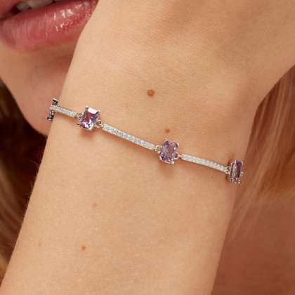 Náramok so zirkónmi Brosway Fancy Magic Purple FMP06