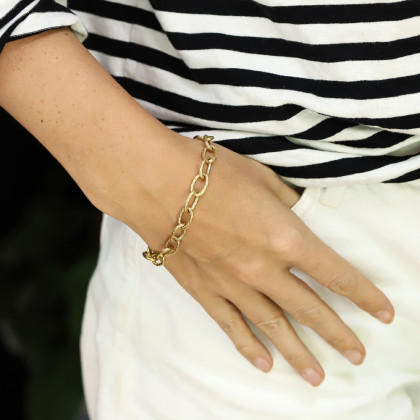 Pozlátený dámsky náramok z ocele BSS975GD