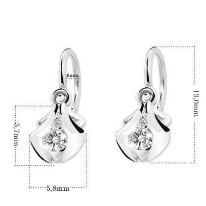 Detské náušnice zlaté C2224-rozmery