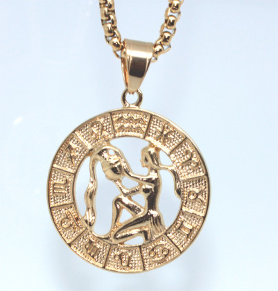Oceľový náhrdelník so znamením 3093-Vodnár