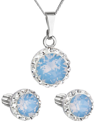 Set strieborných šperkov Swarovski elements 39352.7 Modrý opál