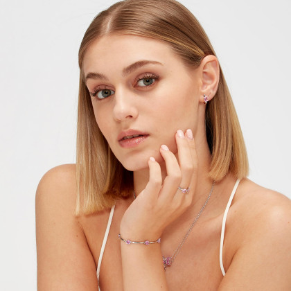 Strieborná náušnice Brosway Fancy Vibran Pink FVP07