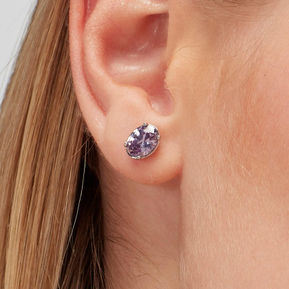 Strieborné náušnice Brosway Fancy Magic Purple FMP08