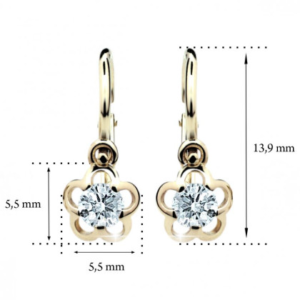 Náušnice pro babatko zlaté Cutie C1945-rozmer