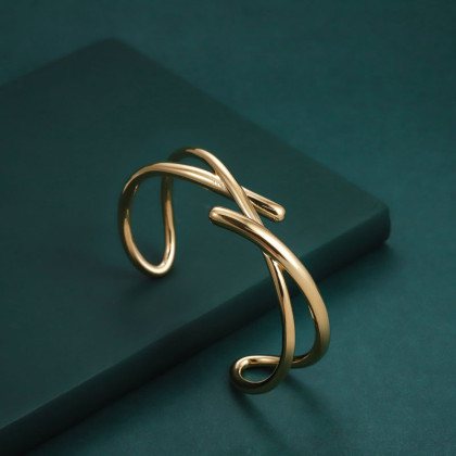 Náramok bangle z pozlátenej ocele MBSG28GD