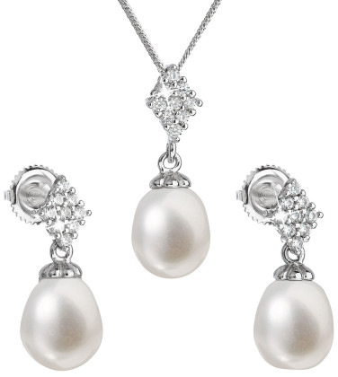 Súprava perlových strieborných šperkov 29018.1