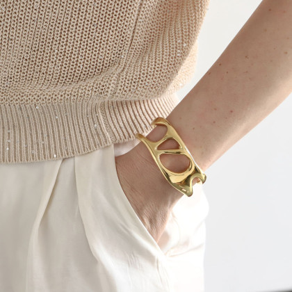 Náramok bangle z pozlátenej ocele MBSG31GD