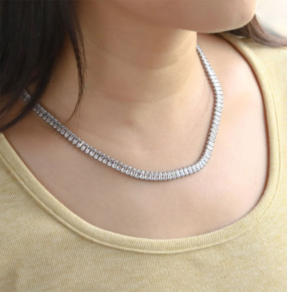 Tenisový náhrdelník chirurgická oceľ so zirkónmi MNSS71