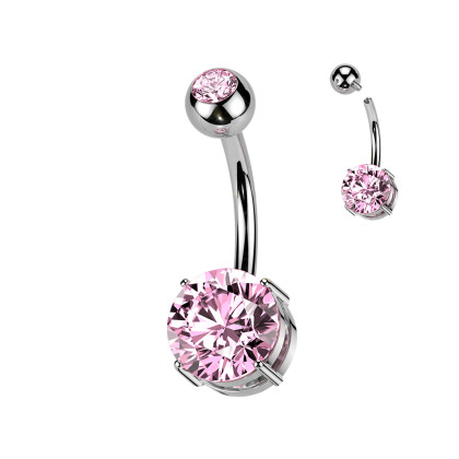 Titánový piercing do brucha SETIN60ST-CZ