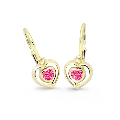 Detské zlate naušnice Cutie Jewellery C2752Z-Tcf Red