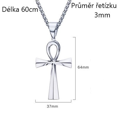 Oceľový prívesok nílsky kríž JCFPN-646