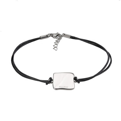 Minimalistický pánsky náramok z kože a ocele BSS870ST