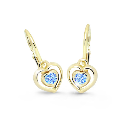 Detské zlate naušnice Cutie Jewellery C2752Z-Arctic Blue