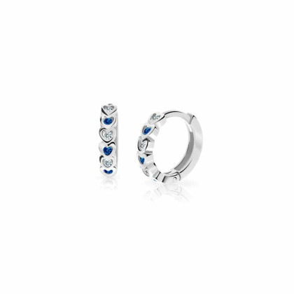 Detské náušnice zlaté krúžky Cutie Jewellery C3339B-Blue Dark