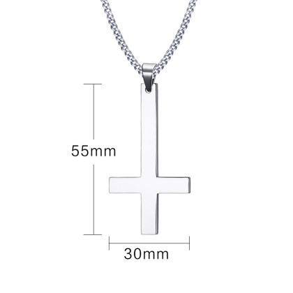 Prívesok z chirurgickej ocele satanský kríž SEPN571