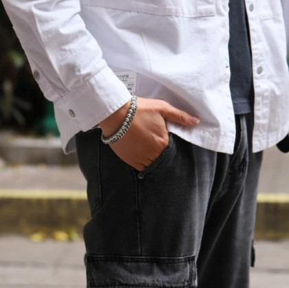 Perlový náramok z chirurgickej ocele BSS929WH