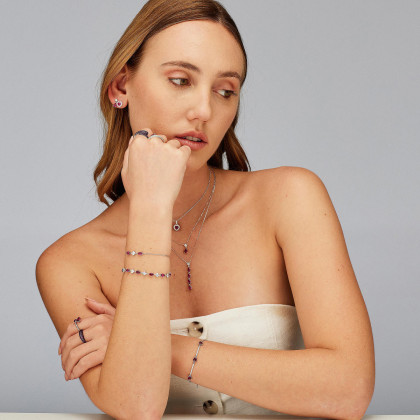 Jemné strieborné náušnice Brosway Fancy Passion Ruby FPR119