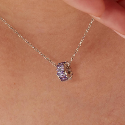 Strieborný korálik so zirkónmi Brosway Fancy Magic Purple FMP03