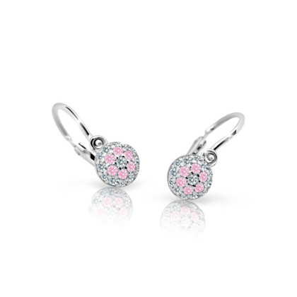 Náušnice pre deti z bieleho zlata Cutie Jewellery C2150B-Pink