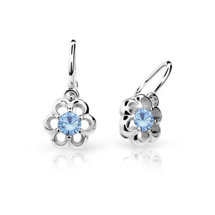 Detské náušnice Cutie Jewellery C1947B Arctic Blue -Biele zlato 585/000