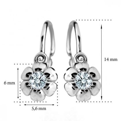 Zlaté detské náušnice C2151B-Arctic Blue