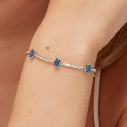 Dámský stříbrný náramok Brosway Fancy Freedom Blue FFB04