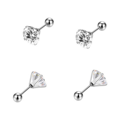 Náušnice so zirkónmi kôstky z chirurgickej ocele WJHE1244-White