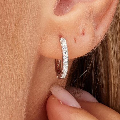 Strieborné náušnice krúžok Brosway Fancy Infinite White FIW102