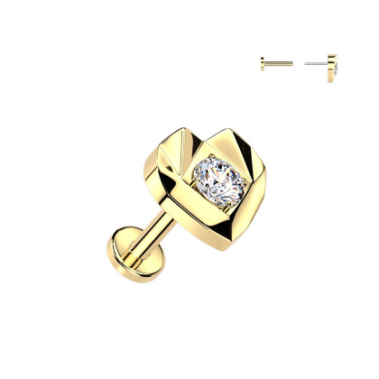 Náušnice srdiečko titán so zirkónmi SEITEL441-ST