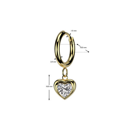 Kruhové náušnice z chirurgickej ocele so srdiečkom SESE4654