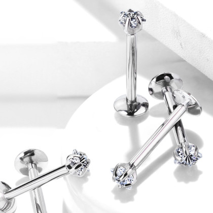 Titánový piercing so zirkónom do pery SET23LI5