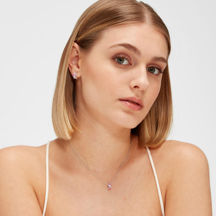 Dívčí stříbrná náušnice Brosway Fancy Vibrant Pink FVP08
