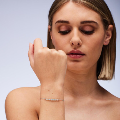 Jemný strieborný náramok so zirkónmi Brosway Fancy Infinite White FIW151