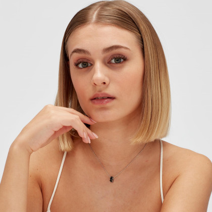 Strieborný korálik so zirkónmi Brosway Fancy Mistery Black FMB01