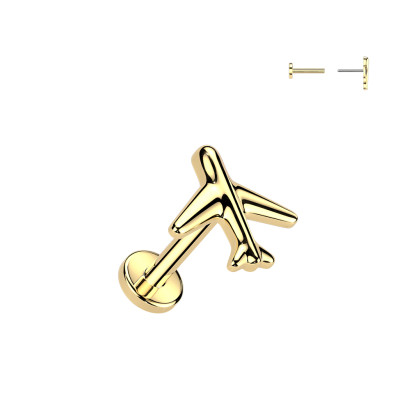 Netradičné titánové náušnice lietadlo ITEL437-ST