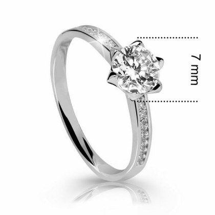 Zásnubný prstienok so zirkónmi biele zlato Z6149W