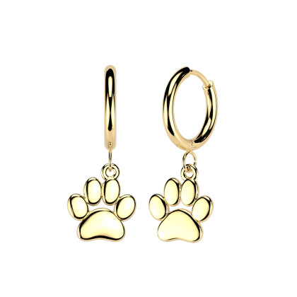 Oceľové náušnice krúžky psie labky SESE5161-ST