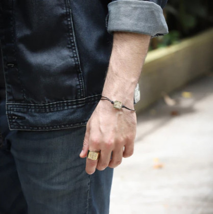 Pánsky pozlátený prsteň z chirurgickej ocele RSS1054GD