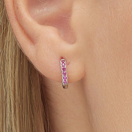 Strieborná náušnice so zirkónmi Brosway Fancy Passion Ruby FPR84