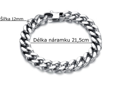 Oceľový náramok na ruku SEGS720-12
