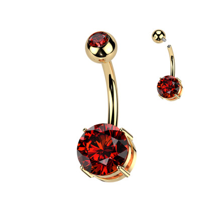 Zlatý piercing do brucha z titánu SETIN60GD-CZ