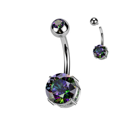 Titánový piercing do brucha SETIN60ST-CZ