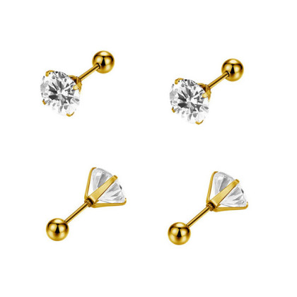 Náušnice na skrutku z chirurgickej ocele WJHE1243-white