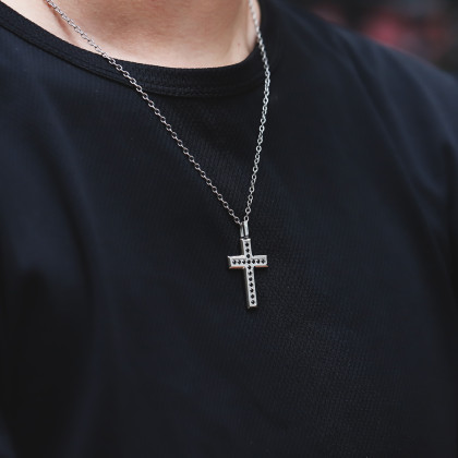 Prívesok na krk krížik + retiazka PSS1245ST