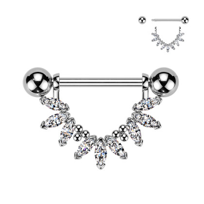 Štýlový piercing do bradaviek SEKSQ0172ST
