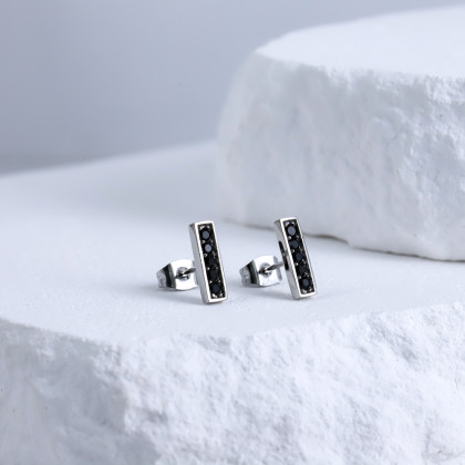 Oceľové náušnice so zirkónmi ESS805