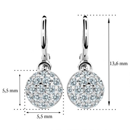 Detské náušníce z bieleho zlata Cutie Jewellery C2150B-Rozmery