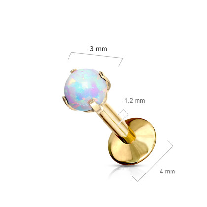 Titánový piercing do brady s opálom SET23LI7