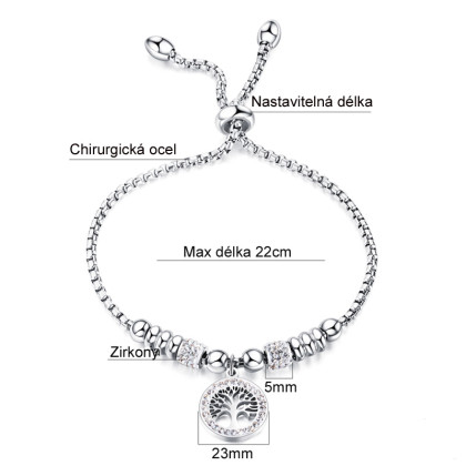 Náramky pre ženy z chirurgickej ocele JCFGC1021 - Strom života