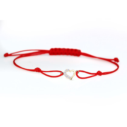 Náramok Kabbalah zlaté srdiečko Z2757N